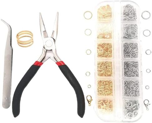 CRAFT WIRE DIY Jewelry Making Set with Needle Nose Pliers, Jump Rings, Clasps, for Beading, Wire Wrapping, Jewelry Making Bracelet Necklace Anklet Charm, Findings Repair Tools Starter Kit Supplies in Saudi Arabia