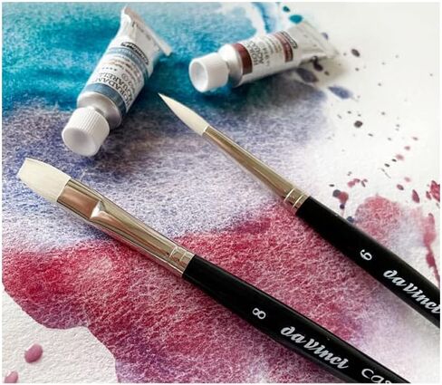 da Vinci Casaneo White - 2 Brush Set for Schmincke Horadam Watercolor Supergranulation Colors (5391) in Saudi Arabia