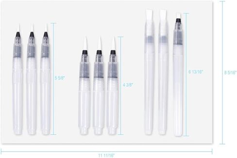 أقلام فراشي مياه من سيليزو 9 قطع مع 20 ورقة وسادة ورقية مزخرفة بألوان مائية للسفر وأقلام ألوان مائية صبغة مسحوق in Kuwait