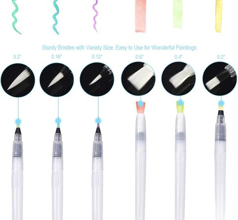 أقلام فراشي مياه من سيليزو 9 قطع مع 20 ورقة وسادة ورقية مزخرفة بألوان مائية للسفر وأقلام ألوان مائية صبغة مسحوق in Kuwait