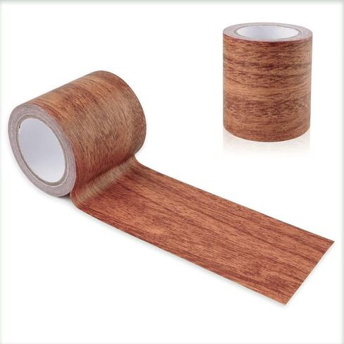 2 Roll Wood Colored Grain Tapes, Floor Repair Patch Textured Adhesive, Wood Printed Tape Strong Adhesive, Wood Repair Patch for Wall Corner Table Door Sofa Furniture Home Decor (Chocolate) in Kuwait