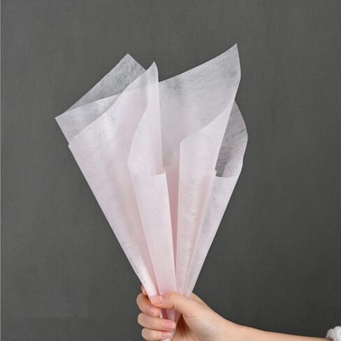 BBJ WRAPS Hand-drawn Tissue Flower Wrapping Paper Korean Non-woven Waterproof Floral Bouquet Wraps for Florist Packaging Arrangement, 23x18 Inch - 40 Sheets (Black) in Saudi Arabia