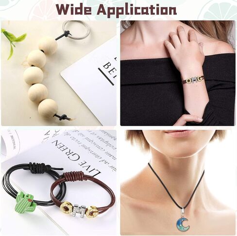 WILLBOND 24 Meters Leather Cords 2 mm Wide Leather Jewelry Ropes DIY Jewelry Making Leather Cord, 4 Colors for Necklace Bracelet Making Kit (Black, Wine Red, Light Grey, Brown) in Saudi Arabia
