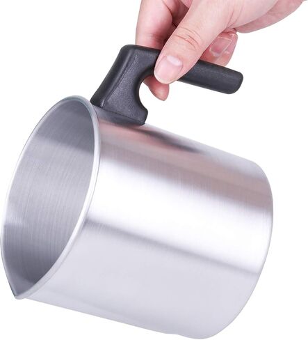 وعاء ذوبان الشموع، TOKSEO 2 رطل مجموعات صنع الشموع DIY، إبريق صب من الألومنيوم لصنع الشموع، وعاء ذوبان الشمع مع مقبض مقاوم للحرارة وفوهة صب in Kuwait