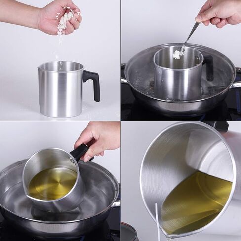 وعاء ذوبان الشموع، TOKSEO 2 رطل مجموعات صنع الشموع DIY، إبريق صب من الألومنيوم لصنع الشموع، وعاء ذوبان الشمع مع مقبض مقاوم للحرارة وفوهة صب in Kuwait