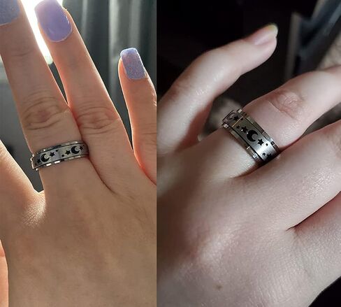 QWALIT القلق الدائري تململ القلق الدائري للنساء الدوار الدائري تدور خواتم للقلق مكافحة الإجهاد حلقة الغزل خواتم in Kuwait