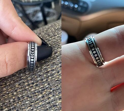 QWALIT القلق الدائري تململ القلق الدائري للنساء الدوار الدائري تدور خواتم للقلق مكافحة الإجهاد حلقة الغزل خواتم in Kuwait