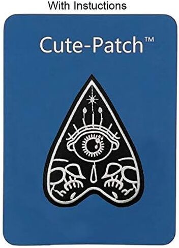 Cute-Patch 4" Black White Ouija Occult Mystic Eye Planchette Embroidered Iron on sew on Patch in Saudi Arabia