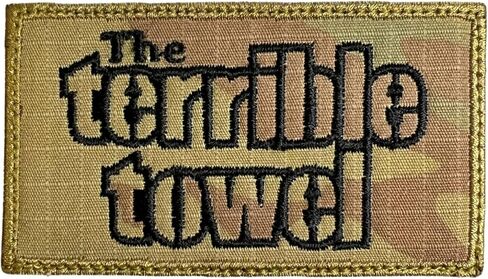 Steelers The Terrible Towel Patch - Funny Tactical Military Morale Embroidered Patch Hook Fastener Backing Multicam OCP in Saudi Arabia