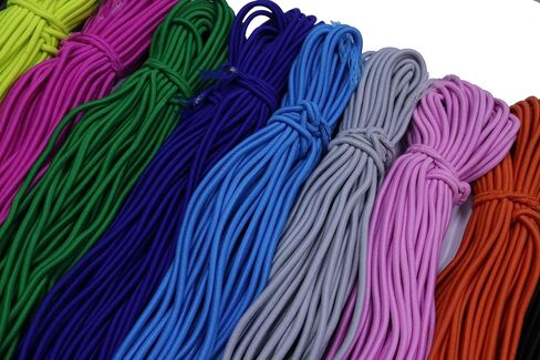 YYCRAFT 40 Yards Heavy Stretch Flat String Elastic Cord for Hair Ties Mask String 1/4-Inch (6mm)-Mix Color in Saudi Arabia