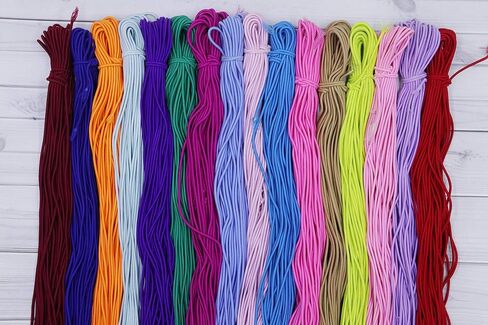 YYCRAFT 40 Yards Heavy Stretch Flat String Elastic Cord for Hair Ties Mask String 1/4-Inch (6mm)-Mix Color in Saudi Arabia