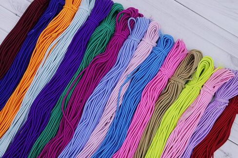 YYCRAFT 40 Yards Heavy Stretch Flat String Elastic Cord for Hair Ties Mask String 1/4-Inch (6mm)-Mix Color in Saudi Arabia