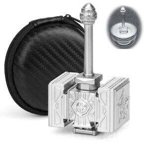 Generic Paladin Hammer Fidget Hand Spinner هدية للأطفال البالغين، لعبة تخفيف الإصبع الدورانية القابلة للتحويل ADHD مصنوعة من المعدن مع ألعاب مكتب تحمل فولاذية عالية السرعة ومنخفضة الضوضاء، فضي in Kuwait
