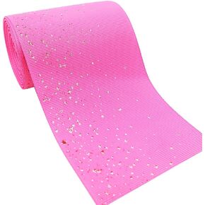 Shiny Glitter Solid Grosgrain Ribbon 3" Wide 5 Yard for DIY Handmade Hair Bow Clip Accessories and Festival Wedding Party Birthday Bridal Shower Decoration (Glitter Hot Pink)