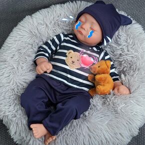 BABESIDE Realistic Baby Doll with Heartbeat - Kai, 17 inch Handmade Reborn Baby Dolls Boy with Crying and Babbling Voice, Real Baby Dolls That Look Real for Girls Boys Kids Age 3+