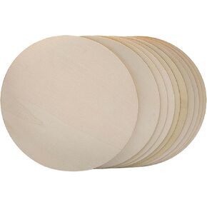 10 قطع من الدوائر الخشبية للحرف اليدوية، أقراص خشبية مستديرة غير مكتملة مقاس 17.78 سم، دائرة قماش شماعات الباب، لوحة خشب تصميم الباب، دوائر خشبية مصنوعة يدويًا in Kuwait