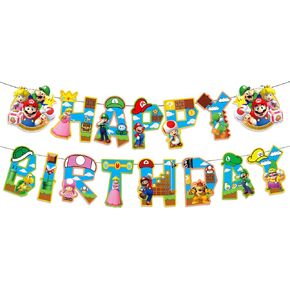 لافتة بتصميم كرتوني لعيد ميلاد سعيد، لافتة العاب فيديو كاواي خلفية لحفلات اعياد الميلاد للاطفال والبنات والاولاد والمراهقين والبالغين، لوازم تزيين حفلات اعياد الميلاد in Kuwait