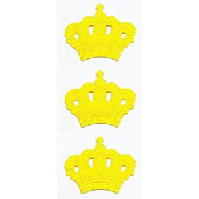 Set 3 Pcs Mini Small Silve Crown Queen King Stickers Cartoon Patches Iron On Sewing Embroidered Patches Badge Applique DIY Craft Repair Clothes Jacket Jeans Cap Backpacks