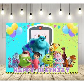 Cartoon Monster Inc Backdrop for Birthday Party Supplies 5x3ft Monster Inc and Boo Theme Baby Shower Banner for Birthday Party Cake Table Decoration in Kuwait