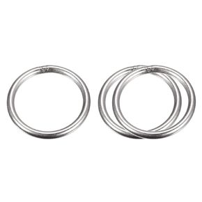 uxcell Stainless Steel O Rings, 3pcs 60mm(2.36") Outer Dia. 5mm Thickness Multi-Purpose Metal Welded O-Rings Round Rings for Hardware Luggage Accessories