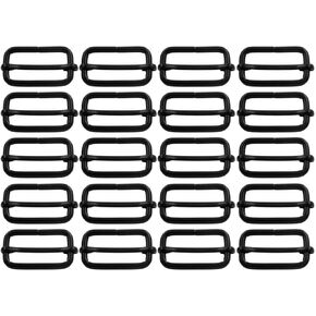 BIKICOCO Metal Slide Adjuster Buckle Tri-Glides with Movable Center Bar, for Straps, 1.25 x 0.6 Inch