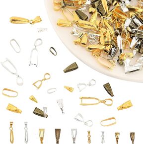 PandaHall 180 قطعة 2 حجمين مشبك مشبك النحاس الخطاطيف قلادة المشابك مع 80 قطعة 2 حجمان، مشبك مخلب وكفالة قلائد صنع المجوهرات بألوان مختلطة in Kuwait