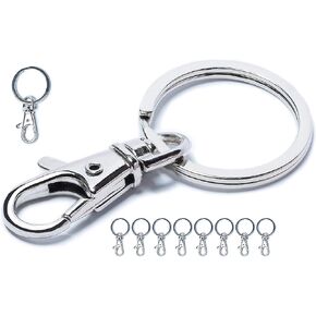 DolyaCrystal 1inch Key Ring with Snap Hook, Ring Keychain for Car, Home and Needlework (10 Pack) in Saudi Arabia