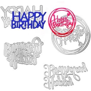 4 قطع قطع معدنية يموت قطع عيد ميلاد سعيد لصنع البطاقات، لوريتاريا الكلمات قطع يموت استنسلات لسكرابوكينغ بطاقات ورقية هدايا الديكور in Kuwait