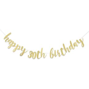 لافتة عيد ميلاد سعيد 30th Birthday - لافتة عيد ميلاد 30، لافتة ذهبية للذكرى السنوية الثلاثين، لافتة عيد ميلاد 30 للنساء والرجال وزينة حفلات عيد الميلاد الثلاثين in Kuwait