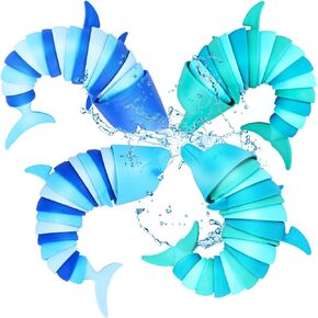 4 Pcs 3D Sensory Toys Printed Articulated Dolphin Fidget Toy Ocean Shark Decompression Toys Fun Sensory Stress Reliever Toys for Children Adults Articulated Fidget Toy in Kuwait