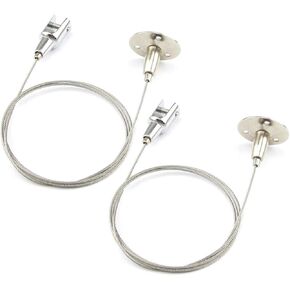 Chris-Wang 2Pack Ceiling Mount Gallery Large Picture/Billboard/Painting/Art Exhibition/Glass/Arcylic Board Display Kit Wire Disc Fittings Hanging System Hanger in Kuwait