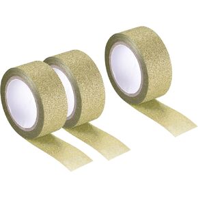 MECCANIXITY 0.6inch x 16.4ft Glitter Tape, Decorative Craft Tape Self Adhesive Stick Blue 1.5cm x 5 M for Scrapbook, DIY Arts, Gift Wrapping Pack of 3 in Kuwait