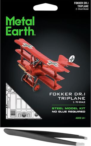 Metal Earth Fascinations Fokker Dr. I Triplane 3D Metal Model Kit Bundle with Tweezers in Saudi Arabia