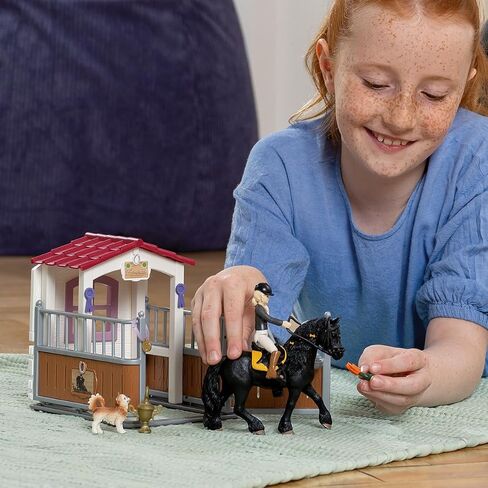 Schleich Horse Club, 15-Piece Playset, Toys for Girls and Boys 5-12 years old, Horse Stall with Tori and Princess the Horse in Saudi Arabia