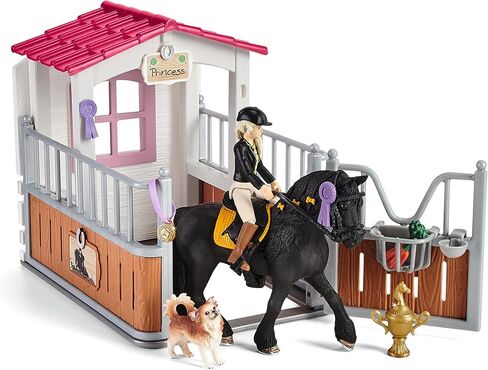 Schleich Horse Club, 15-Piece Playset, Toys for Girls and Boys 5-12 years old, Horse Stall with Tori and Princess the Horse in Saudi Arabia