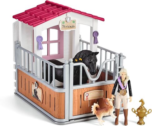 Schleich Horse Club, 15-Piece Playset, Toys for Girls and Boys 5-12 years old, Horse Stall with Tori and Princess the Horse in Saudi Arabia
