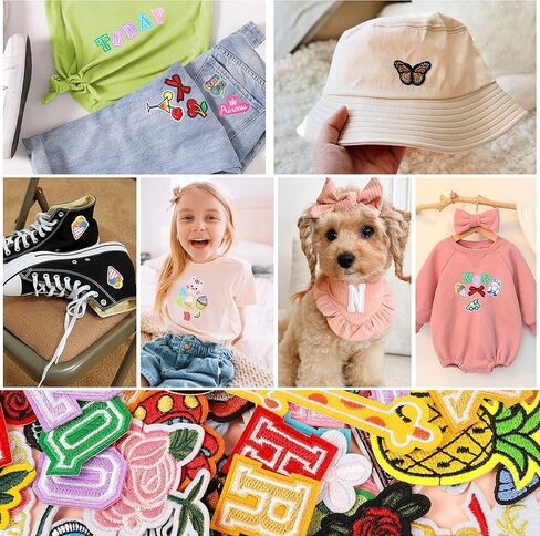 ZAIONE Embroidered Iron-on Patches for Clothes: 90Pcs Random Iron on Patches Bright Color Letter Patches Sew On/Iron On Patch Repair Applique for Clothing Backpacks DIY Accessories in Kuwait