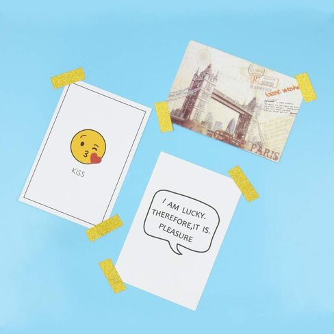 Teemico 5 Rolls Gold Glitter Tape, 55 Yard Glitter Washi Paper Tape for Scrapbook Diary Decor Crafting Sticky Tape Masking Adhesive Tape in Kuwait