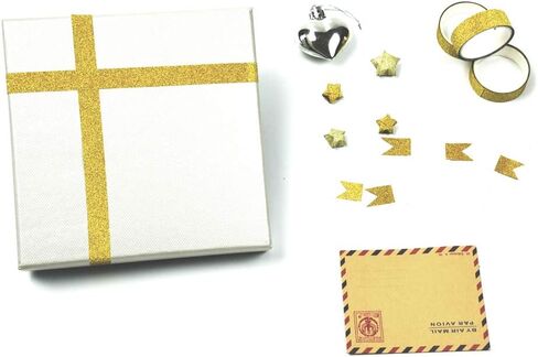 Teemico 5 Rolls Gold Glitter Tape, 55 Yard Glitter Washi Paper Tape for Scrapbook Diary Decor Crafting Sticky Tape Masking Adhesive Tape in Kuwait