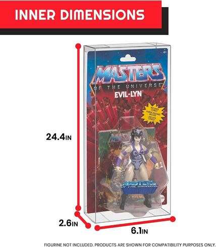 EVORETRO Action Figure Display Case Compatible with Masters of The Universe (Motu) Origins Carded 5.5" Action Figure, Thick Sturdy Acid-Free Clear PET Protector, Will Last a Lifetime 10 Pack in Saudi Arabia