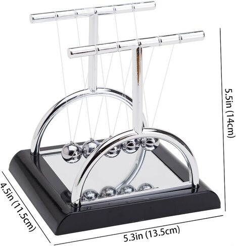 THY COLLECTIBLES Unique Semicircle Newtons Cradle Balance Balls with Mirror 5.5 inch Desk Top Decoration Kinetic Motion for Home and Office in Saudi Arabia