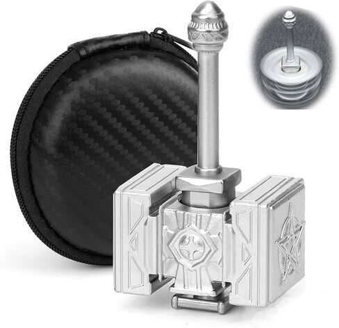 Generic Paladin Hammer Fidget Hand Spinner هدية للأطفال البالغين، لعبة تخفيف الإصبع الدورانية القابلة للتحويل ADHD مصنوعة من المعدن مع ألعاب مكتب تحمل فولاذية عالية السرعة ومنخفضة الضوضاء، فضي in Kuwait