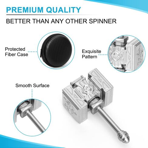 Generic Paladin Hammer Fidget Hand Spinner هدية للأطفال البالغين، لعبة تخفيف الإصبع الدورانية القابلة للتحويل ADHD مصنوعة من المعدن مع ألعاب مكتب تحمل فولاذية عالية السرعة ومنخفضة الضوضاء، فضي in Kuwait
