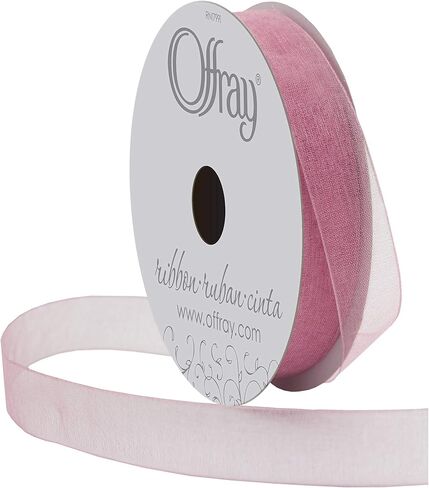 Berwick Offray 5/8" Nylon Sheer Ribbon, Pink, 25 Yards in Saudi Arabia
