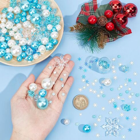 BENECREAT 200 Pcs Floating Pearls, NO Hole Pearl Beads Vase Filler 10/14/20/30mm, Faux Candle Pearls, for Wedding Baby Shower Holiday Party Centerpieces(Black & White) in Kuwait