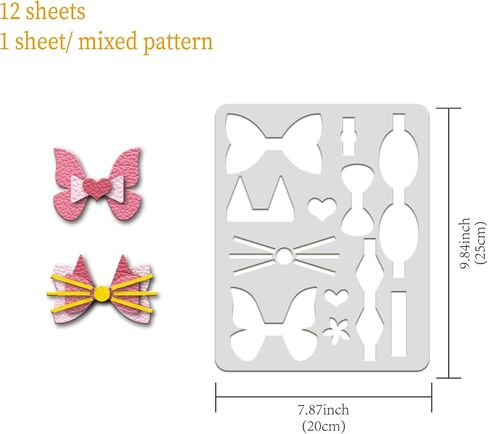FINGERINSPIRE 12 Sets Plastic Bows Tie Making Template, Earrings Dies Making Stencils 9.8x7.8inch Cat Ears Crowns Little Devils Bows Stencil for Card Making, Hairpin, Earrings and DIY Craft Making in Kuwait