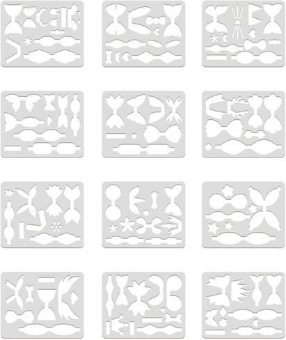 FINGERINSPIRE 12 Sets Plastic Bows Tie Making Template, Earrings Dies Making Stencils 9.8x7.8inch Cat Ears Crowns Little Devils Bows Stencil for Card Making, Hairpin, Earrings and DIY Craft Making in Kuwait