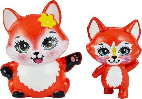 Enchantimals Felicity & Feana Fox Sister Dolls (6-in & 4-in) & 2 Animal Figures, Removable Skirt and Accessories, Great Gift for Kids Ages 3Y+ in Kuwait