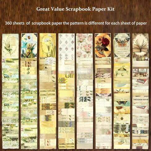 360 جهاز كمبيوتر شخصى ورقة القصاصات، صغيرة خمر سكرابوكينغ اللوازم عدة أوراق حزمة المواد، الزائل لمجلة غير المرغوب فيه مجلة رصاصة الجمالية جدار الفن التصويري ألبوم غرفة ديكور الحرفية هدية للمراهقين in Kuwait