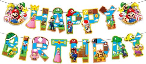 لافتة بتصميم كرتوني لعيد ميلاد سعيد، لافتة العاب فيديو كاواي خلفية لحفلات اعياد الميلاد للاطفال والبنات والاولاد والمراهقين والبالغين، لوازم تزيين حفلات اعياد الميلاد in Kuwait